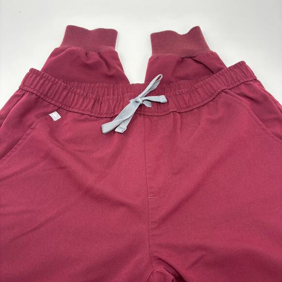 FIGS Technical Collection Mens Medium Burgundy Red Stretch Waist Jogger Pants - Picture 2 of 5